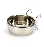 Edelstahlnapf zum Einhängen Schraub oder Hakenbefestigung Vogel Nager Hunde Napf (0,30 L mit...