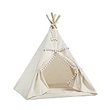 Tipi Zelt Hund - Hundezelt extra geräumig 95 cm Höhe - Katzenzelt Kratzfest - Ideale...