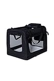 lionto Hundetransportbox Hundetasche Hundebox faltbare Kleintiertasche, (M) 60x42x44 cm schwarz