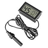 Anbaituor Eingebettetes Digital-Thermometer-Hygrometer mit Externer Sonde Messgerät - für Reptil...