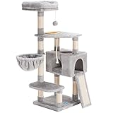 Hey-brother Kratzbaum mit Napf, Stabil katzenbaum für große und klein Katzen, Katzenkratzbaum mit...