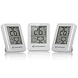 Bresser Thermometer Hygrometer Temeo Hygro Indicator 3er-Set zum Aufstellen oder zur Wandmontage mit...