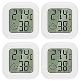 PAIRIER 4 Stück luftfeuchtigkeitsmesser Thermometer Innen Mini LCD Digital Thermometer Hygrometer...