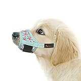 HEELE Hund Maulkorb, Maulkörb für Hunde, Weiche Nylon Drucken Maulkorb Air Mesh Atmungsaktiv...