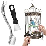 2 Pcs Vogelkäfig Reiniger Pinsel, Langer Griff Werkzeug für die Reinigung Vogel Papagei Käfige...