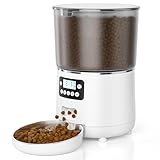 Anykuu Futterautomat Katze & Hund 4L-Kapazität Trockenfutterspender Hunde mit Timer &...