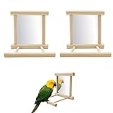 Seully 2 Stück Papagei Vogelspiegel, Vogelständer Barsch mit Spiegel, Vogelkäfig Barsch Spiegel...
