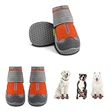 Pollen Hundeschuhe Pfotenschutz Anti-Rutsch Sohle, 4 Stück Breathable Hundestiefel mit...
