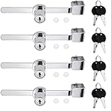 Graplan 4 Stück Zahnstangenschloss Schiebetür Briefkastenschloss Sliding Glass Door Ratchet Lock...