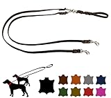 Hundeleine Fettleder Zwei Hunde Zwillingsleine kleine Hunde / große Hunde Doppelleine (1,50m X 8mm,...