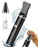oneisall Pfotenschermaschine IPX7 Wasserdicht 2 Messerkopf Pfotentrimmer Hundeschermaschine für...