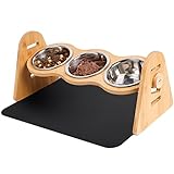 Tedsrewa Hundenapf oder Katzennapf höhenverstellbar,4 Höhen,300ml pro Futternapf,Trocken-und...