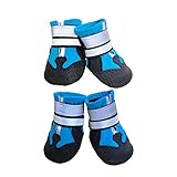 Ewolee wasserdichte Hundeschuhe, Breathable Hundeschuhe rutschfeste Schuhe Hundeschnee Stiefel, 4...