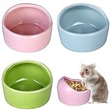 3 Stück Hamster Keramik Futterschalen, Keramik Napf für Haustiere, Keramische Hamster Futternapf,...