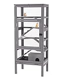 Großes Frettchenkäfig aus Holz, Hamsterkäfig, Nagerkäfig, Mäusekäfig mit Treppen,...