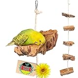 Vogelgaleria® Kork Knabberseil - das perfekte Wellensittich Spielzeug und Vogelzubehör zum...