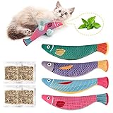 WUGU Katzenminze Spielzeug 4 Stück, 20CM Katzenspielzeug Fisch Form, 4...