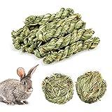 12 Stück Kaninchen Spielzeug, Meerschweinchen Kauspielzeug, Natürlicher Timothy Gras Kauball...