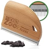 DR Zoo Effilierkamm Kobbi - Die ideale Hunde-Bürste für den Fellwechsel bei Langhaar & Unterwolle...