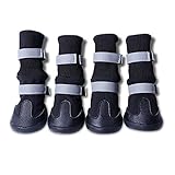 UEETEK 4pcs wasserdichte Hund Stiefel für mittlere bis große Hunde - Größe M (schwarz)