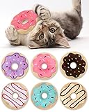 Rhdekoein 6 Stück Donut Katzenspielzeug Katzenminze Spielzeug Cat Toys Kätzchen Kauen...