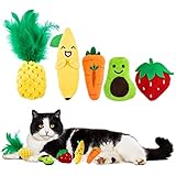 FWLWTWSS Katzenminze Spielzeug, 5 Stück Katzen Spielzeug Set mit Fruchtelementen, Katzenspielzeug...
