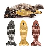 3PCS Spielzeug mit Katzenminze, 21cm Fisch Katzenminze Spielzeug, Katzenspielzeug für Katze zu...