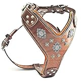 Bestia |Aztec| Leder Brustgeschirr für große Hunde. Bis 145 cm Brustumfang. 100% Leder....
