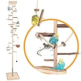 Zimmerhoher Vogel-Kletterbaum 247-249 cm HiFly Medio mit Naturholz-Sitzstangen, Vogel-Spielzeug,...