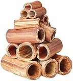 Aquanetta Versteck für Fische in Form eines Rohrstapels aus Keramik. Handgemacht, dunkel, 8 x 8 x...