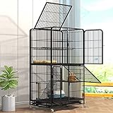 AoForce Großer Katzenkäfig aus Metall, Katzenzwinger, Frettchengehege, Chinchillakäfig mit 360°...