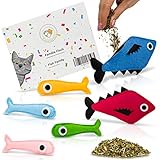 Haustierherz Katzenspielzeug Set Mit Getrockneter Katzenminze Catnip Glöckchen Und Knister, 6...